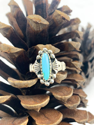Turquoise Ring Set in Solid Sterling Silver